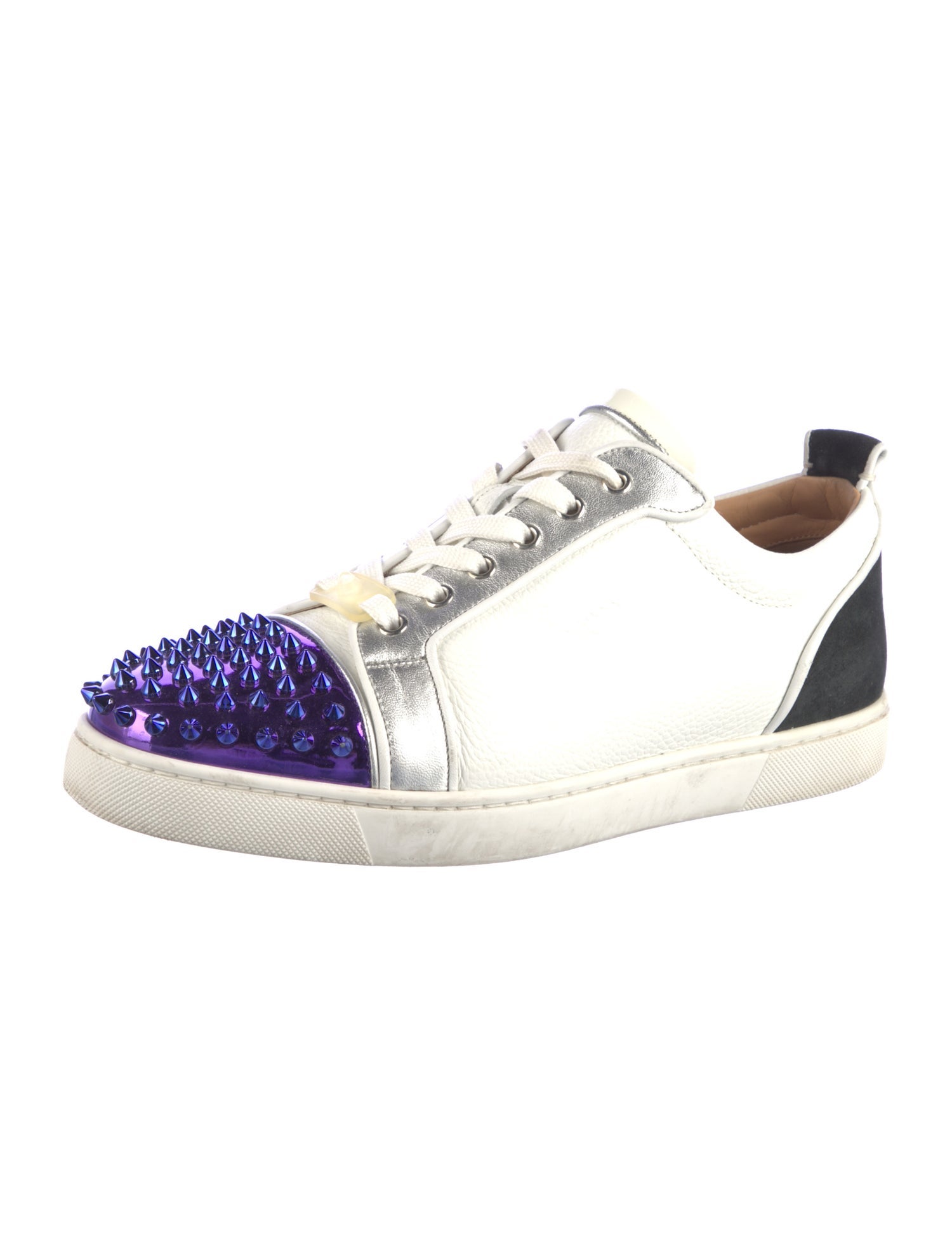 Christian Louboutin Spike Accents Leather Sneakers