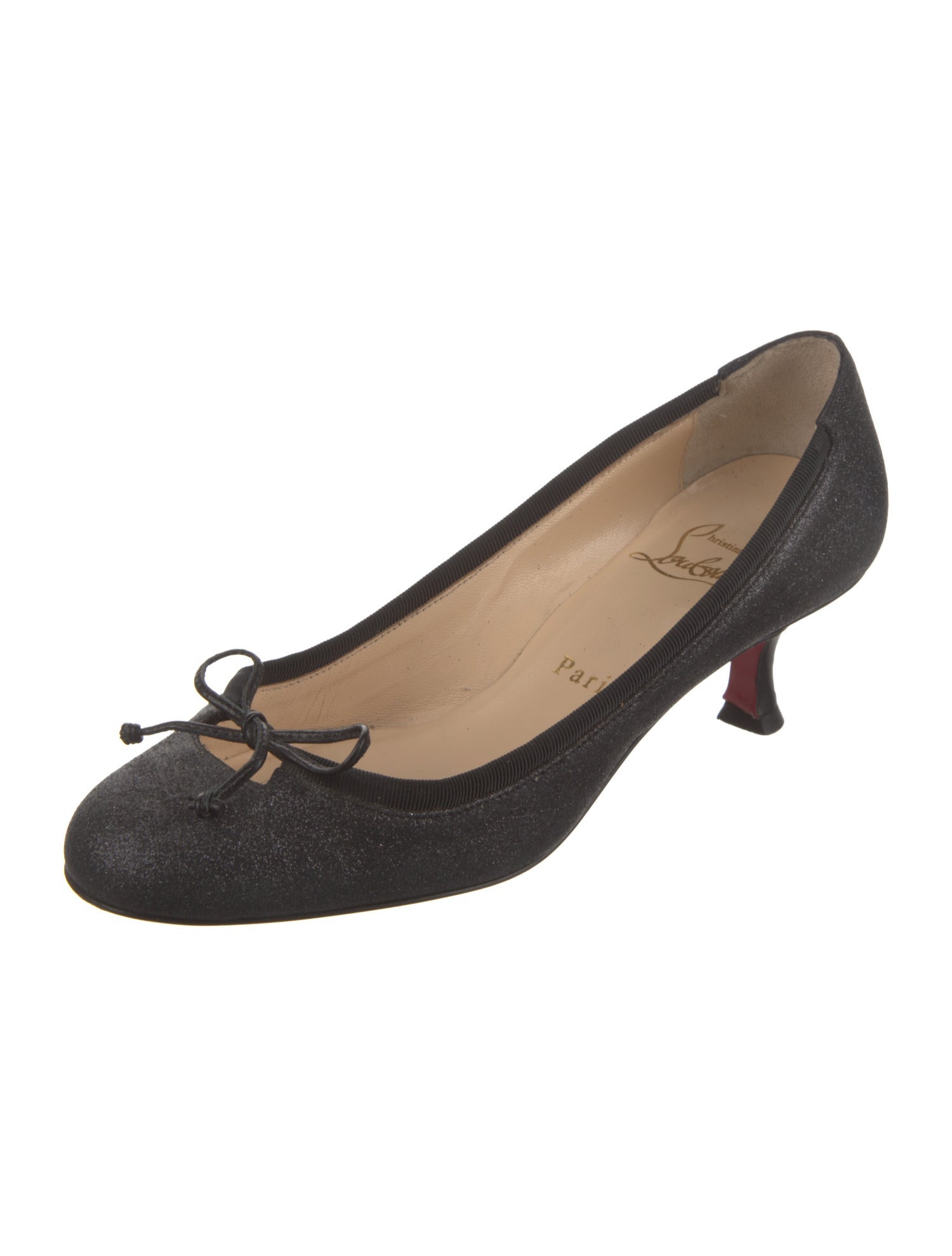 Christian Louboutin Glitter Bow Accents Pumps
