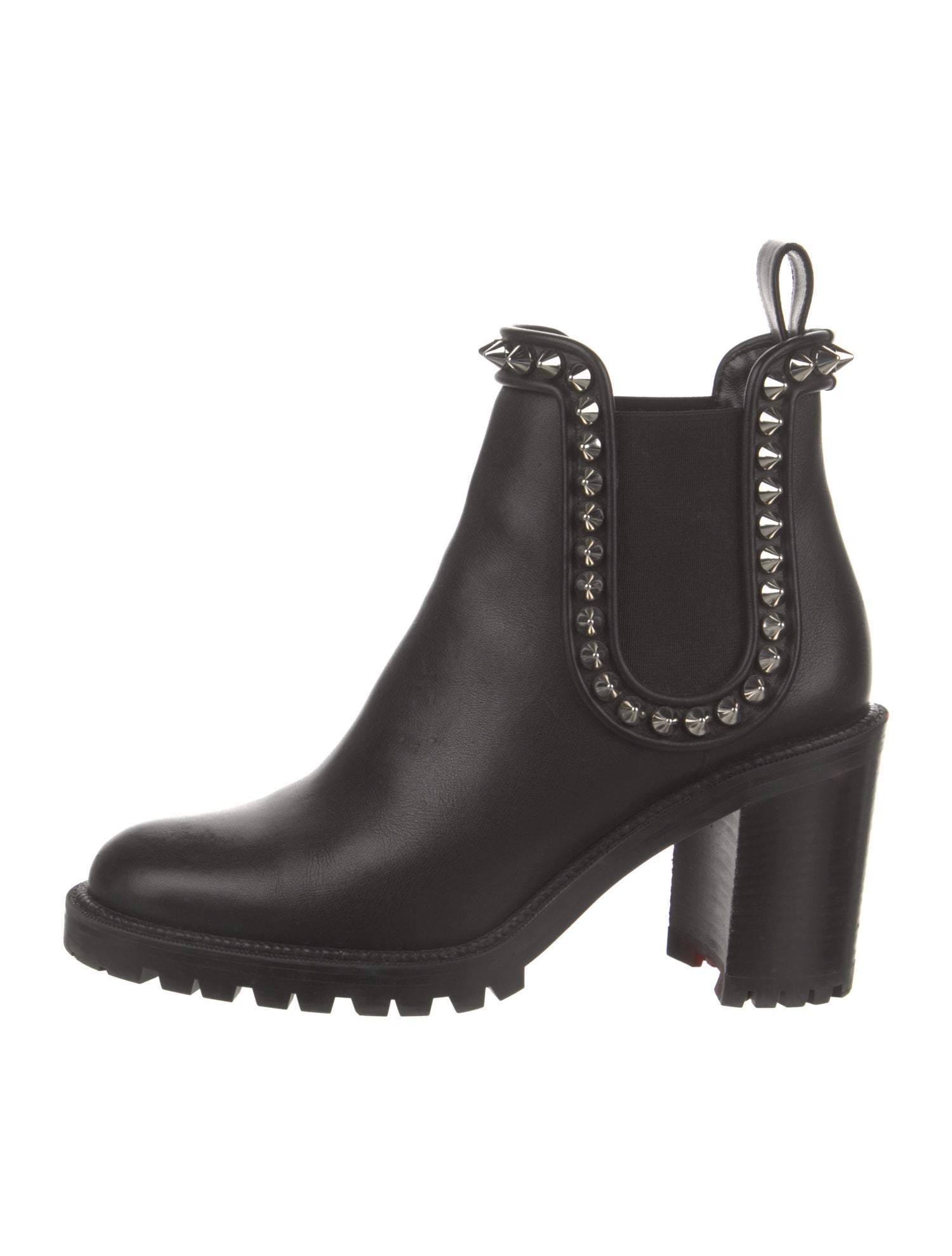Christian Louboutin Spike Accents Leather Chelsea Boots