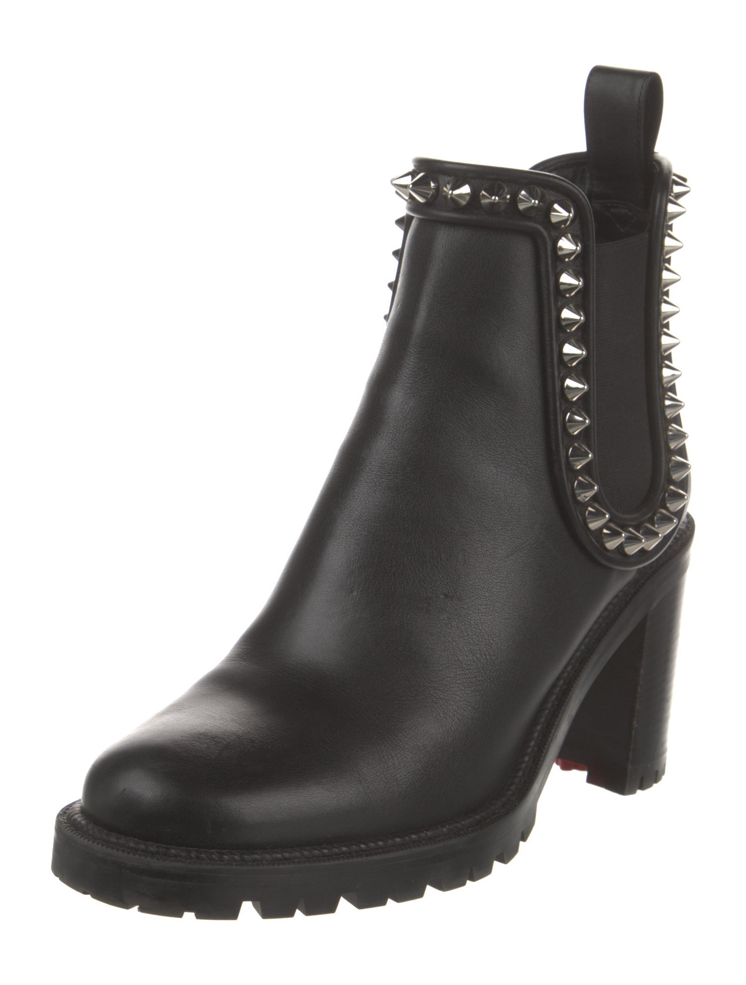 Christian Louboutin Spike Accents Leather Chelsea Boots