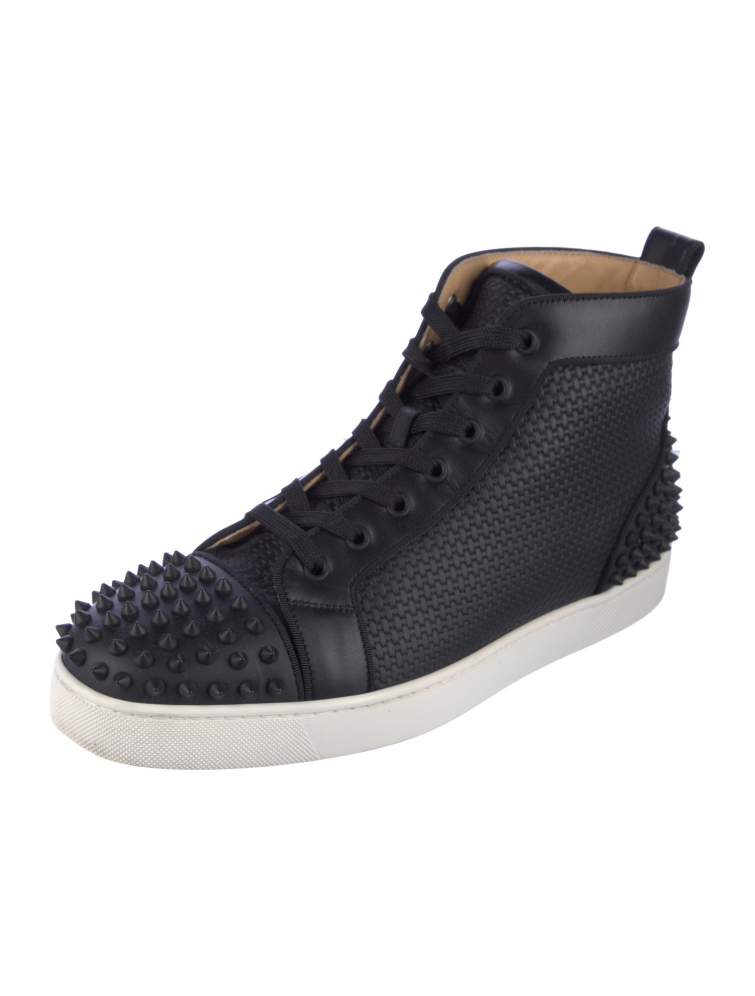 Christian Louboutin Spike Accents Leather Sneakers