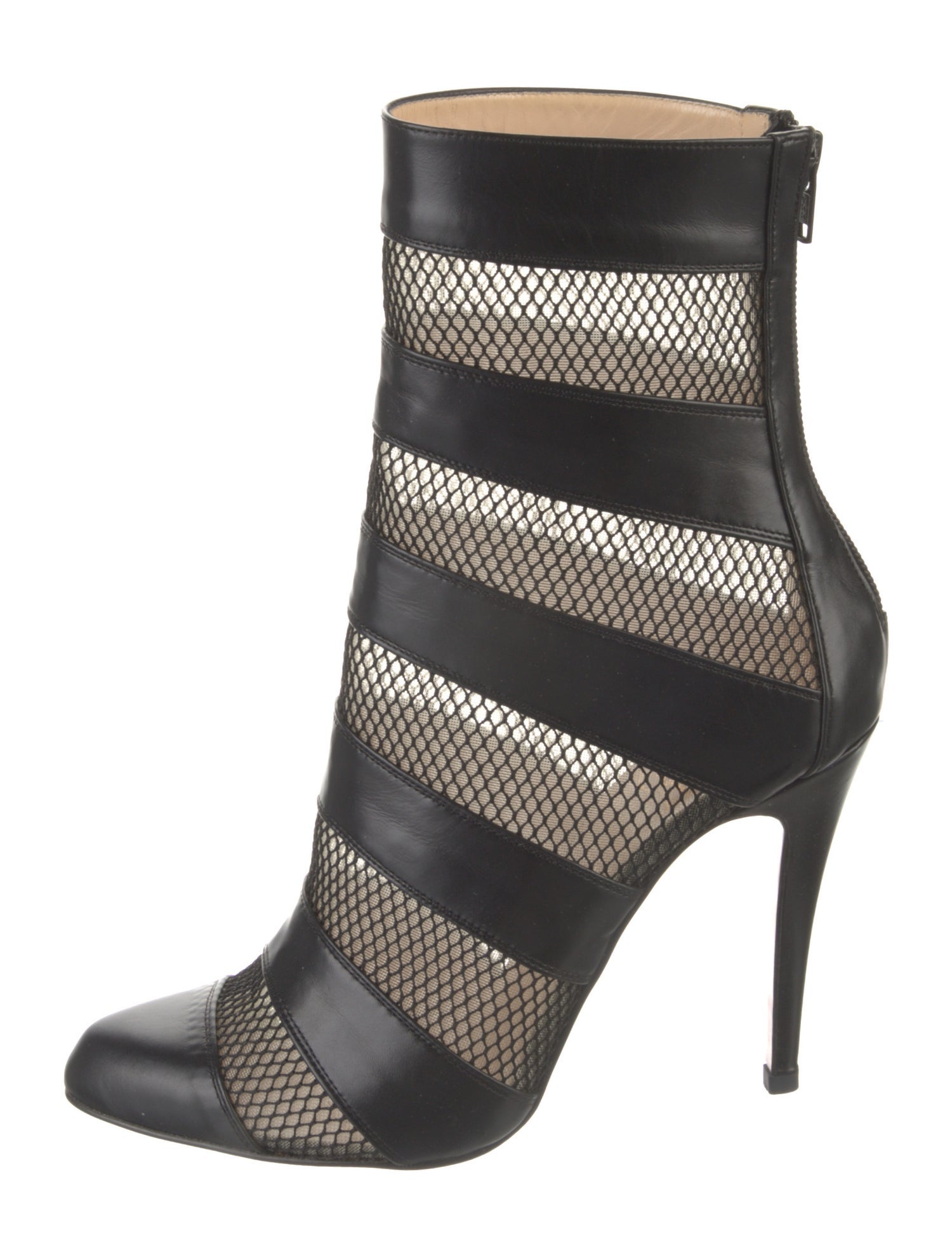 Christian Louboutin Leather Mesh Accents Boots