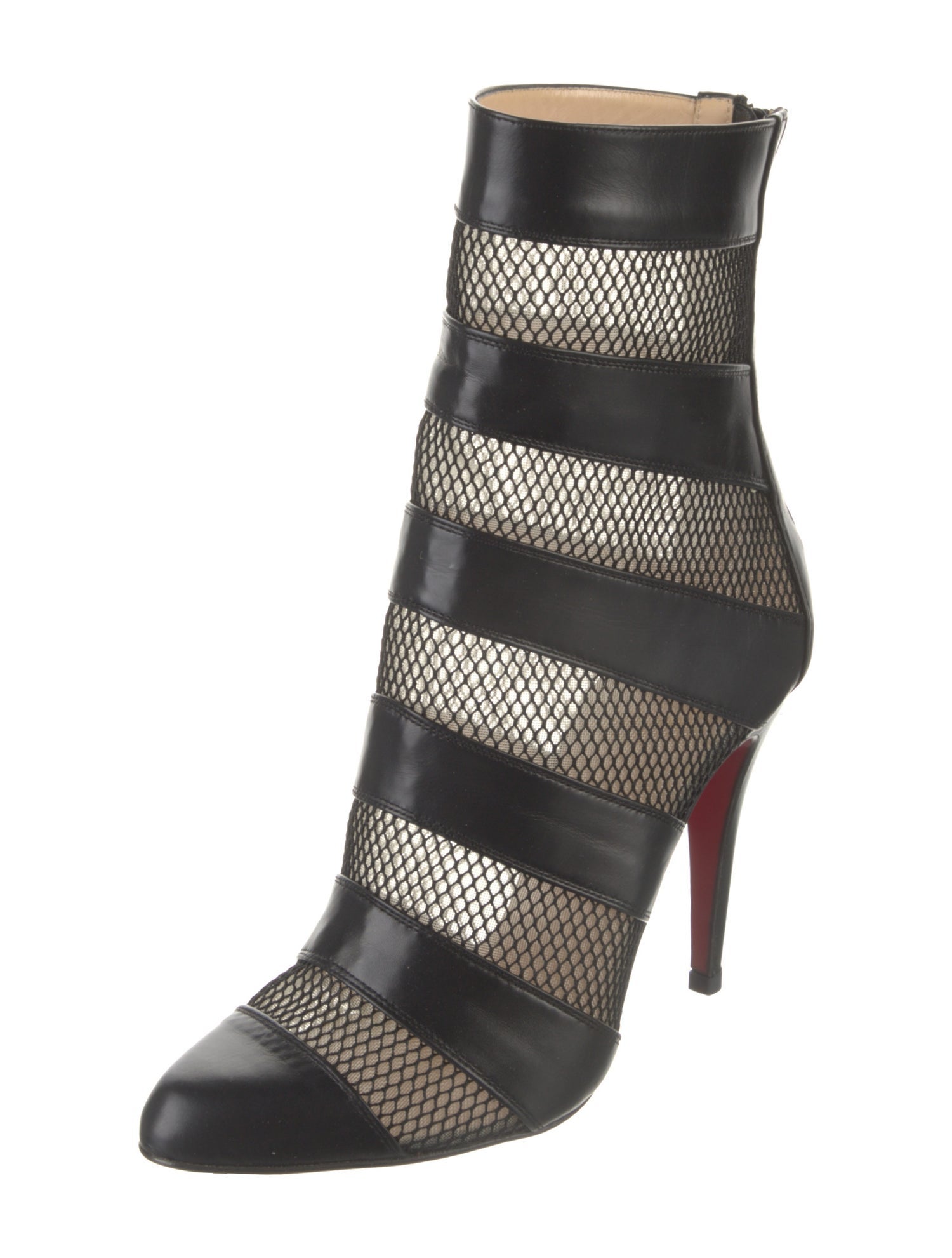 Christian Louboutin Leather Mesh Accents Boots