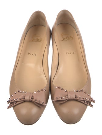 Christian Louboutin Spike Accents Leather Ballet Flats
