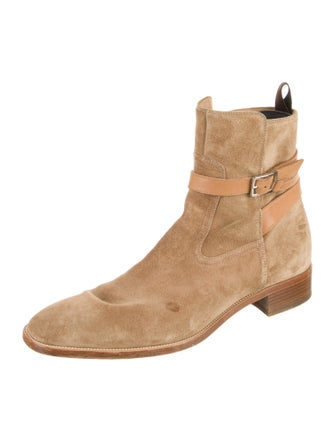 Christian Louboutin Suede Leather Trim Embellishment Boots