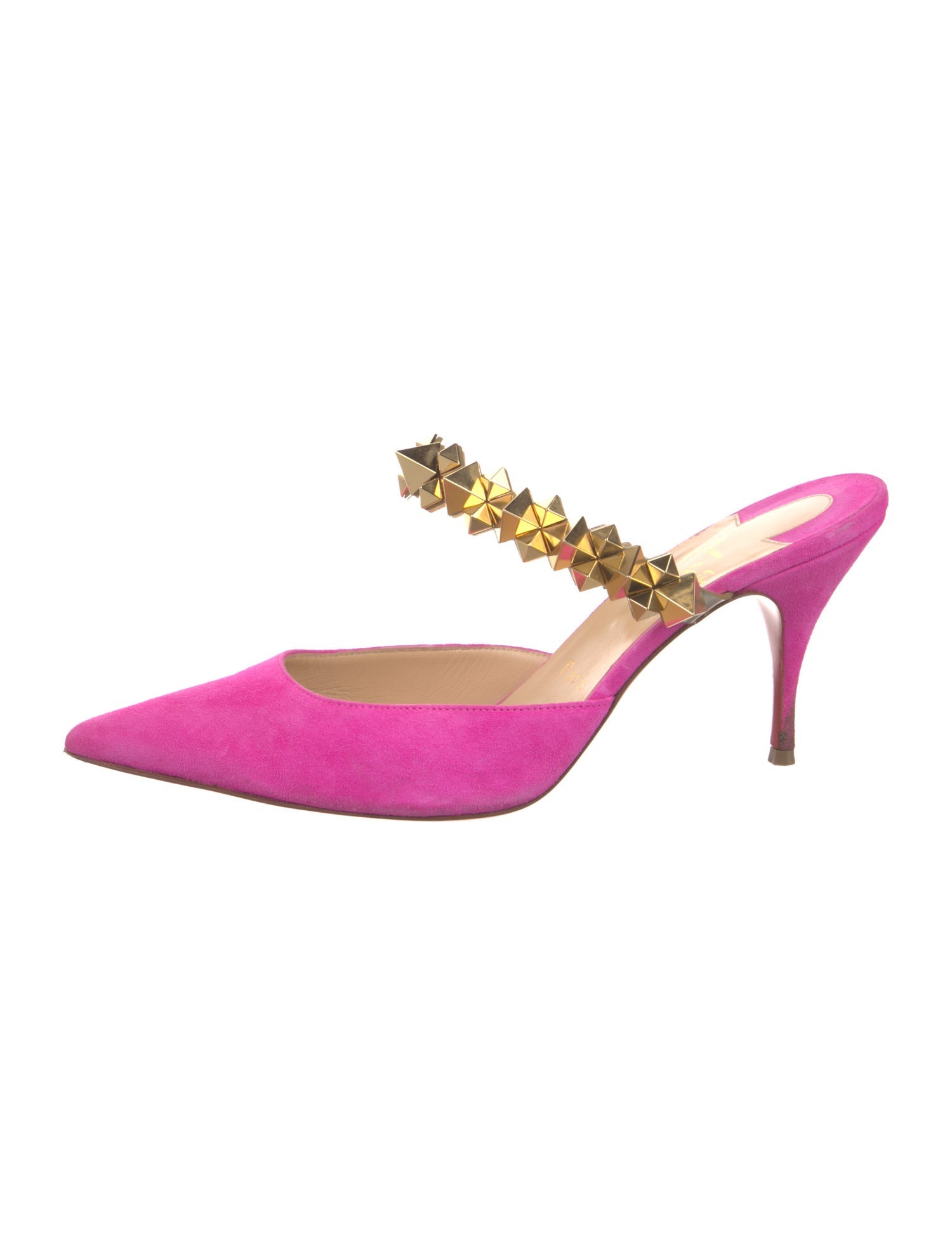 Christian Louboutin Spike Accents Suede Mules