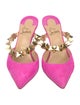 Christian Louboutin Spike Accents Suede Mules