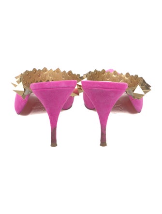 Christian Louboutin Spike Accents Suede Mules