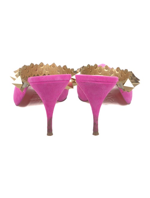 Christian Louboutin Spike Accents Suede Mules