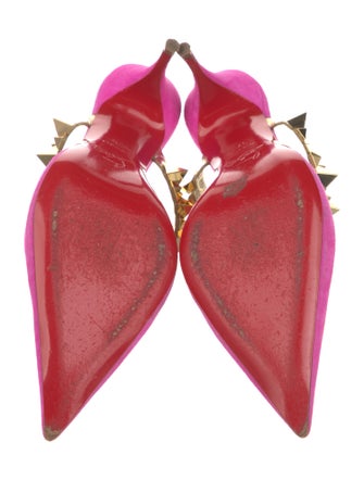 Christian Louboutin Spike Accents Suede Mules