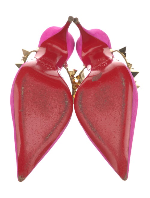 Christian Louboutin Spike Accents Suede Mules