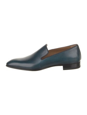 Christian Louboutin Leather Grosgrain Trim Loafers