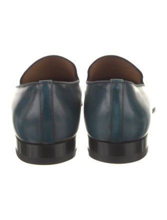 Christian Louboutin Leather Grosgrain Trim Loafers