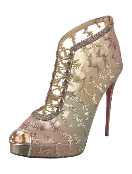 Christian Louboutin Mesh Glitter Accents Pumps