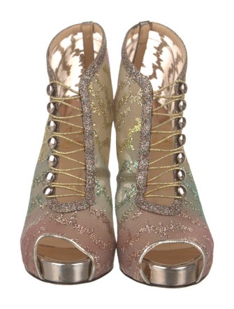 Christian Louboutin Mesh Glitter Accents Pumps