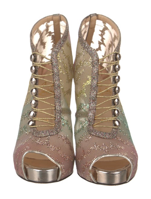 Christian Louboutin Mesh Glitter Accents Pumps