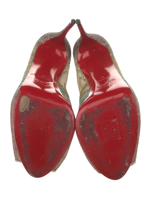 Christian Louboutin Mesh Glitter Accents Pumps