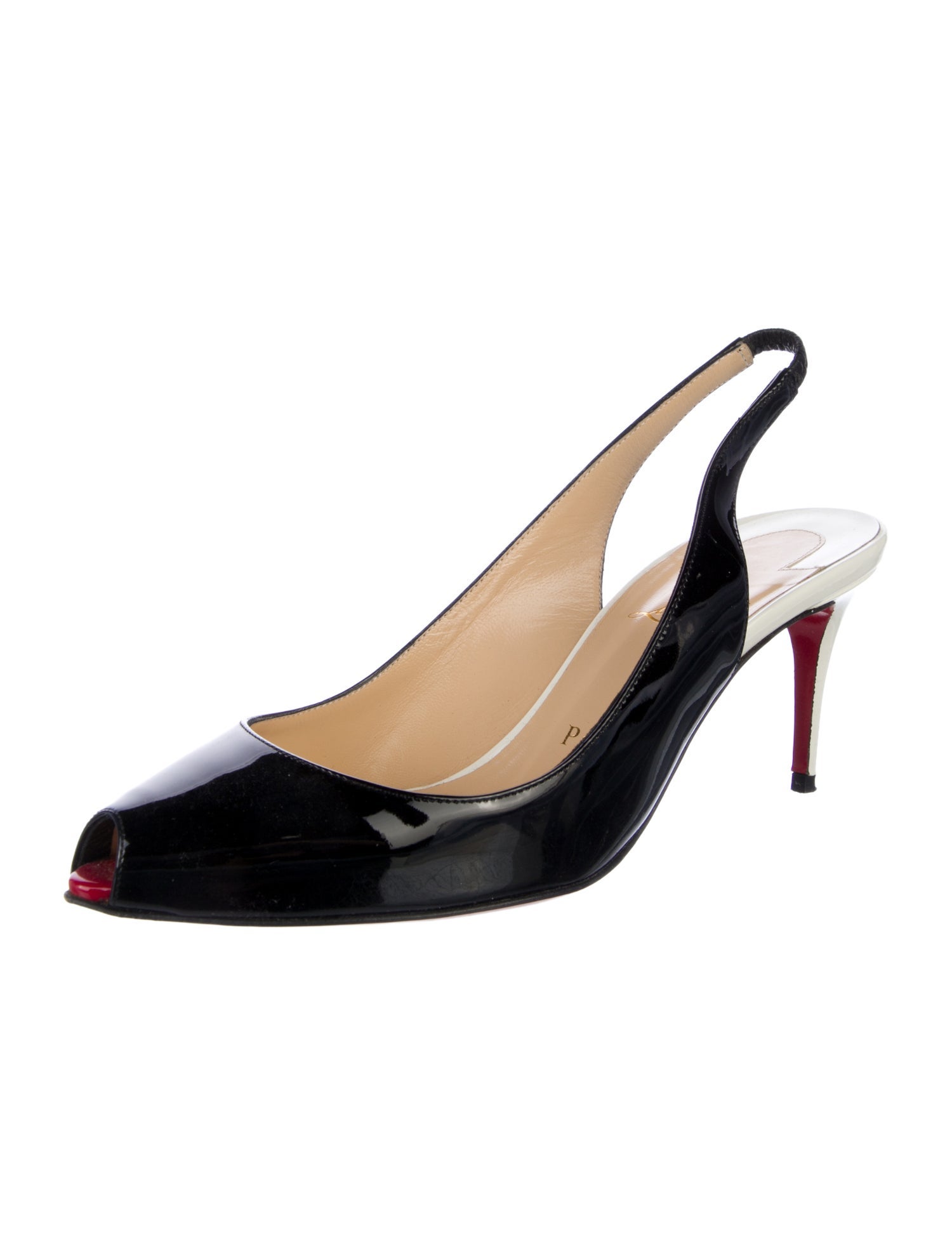 Christian Louboutin Patent Leather Slingback Pumps