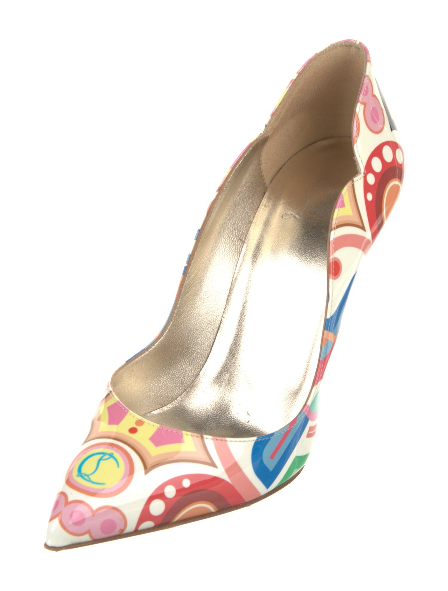 Christian Louboutin Patent Leather Printed Pumps