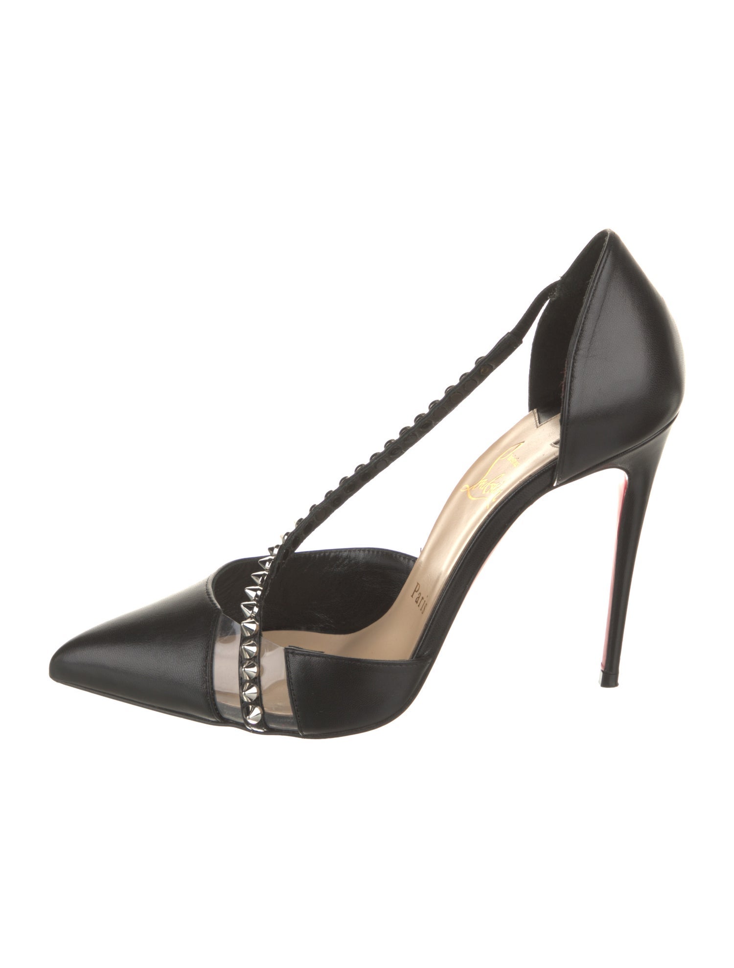 Christian Louboutin Spike Accents Leather D'Orsay Pumps