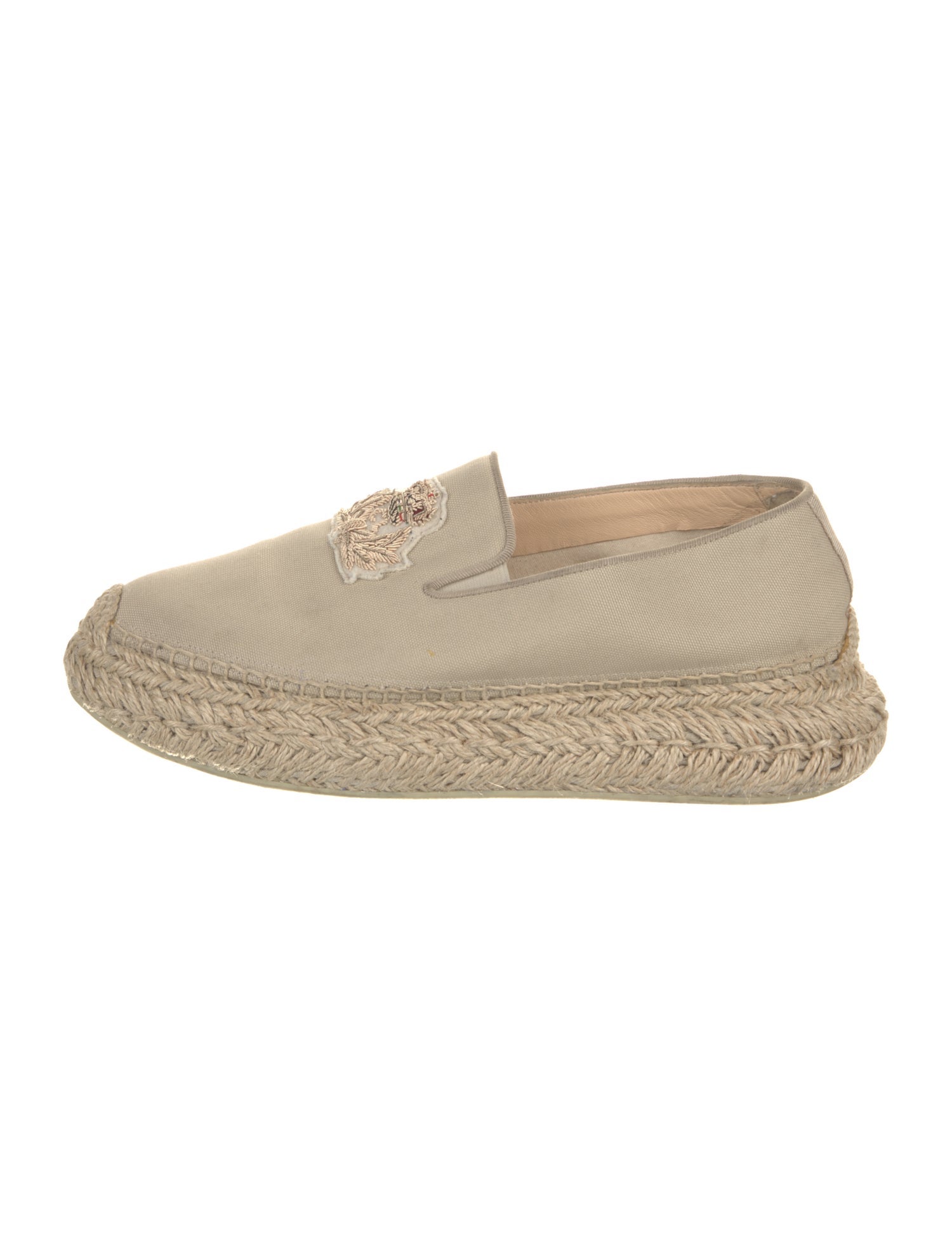Christian Louboutin Spike Accents Canvas Espadrilles