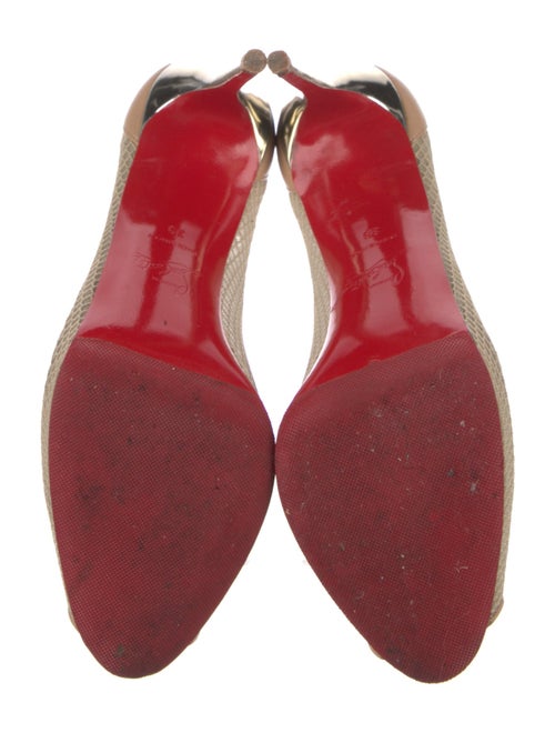 Christian Louboutin Mesh Leather Trim Embellishment Pumps