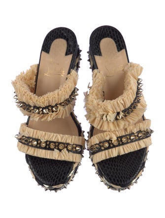 Christian Louboutin Leather Colorblock Pattern Espadrilles