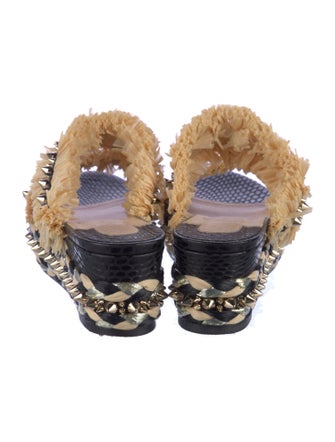 Christian Louboutin Leather Colorblock Pattern Espadrilles