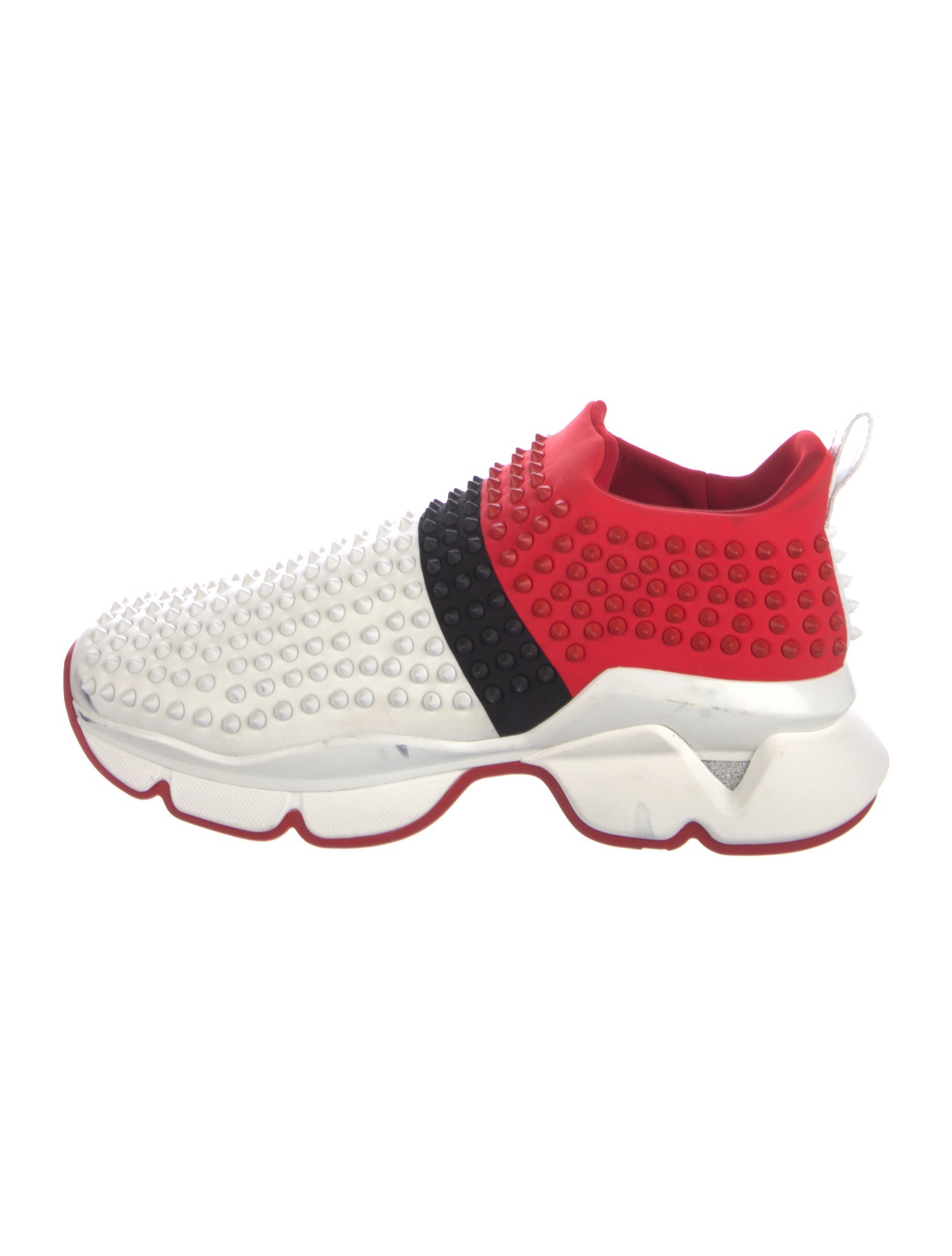 Christian Louboutin Spike Accents Neoprene Sneakers