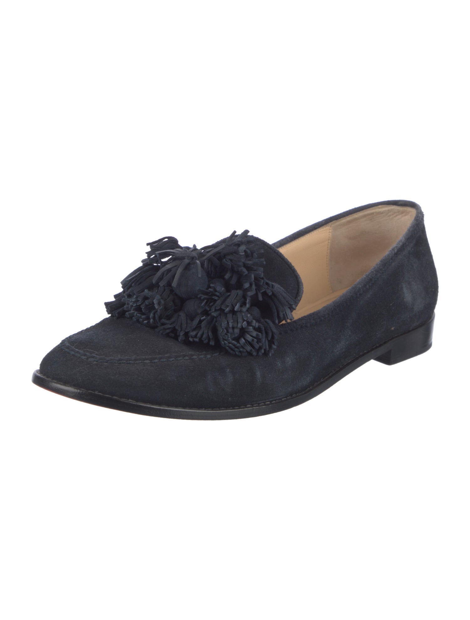 Christian Louboutin Suede Tassel Accents Loafers