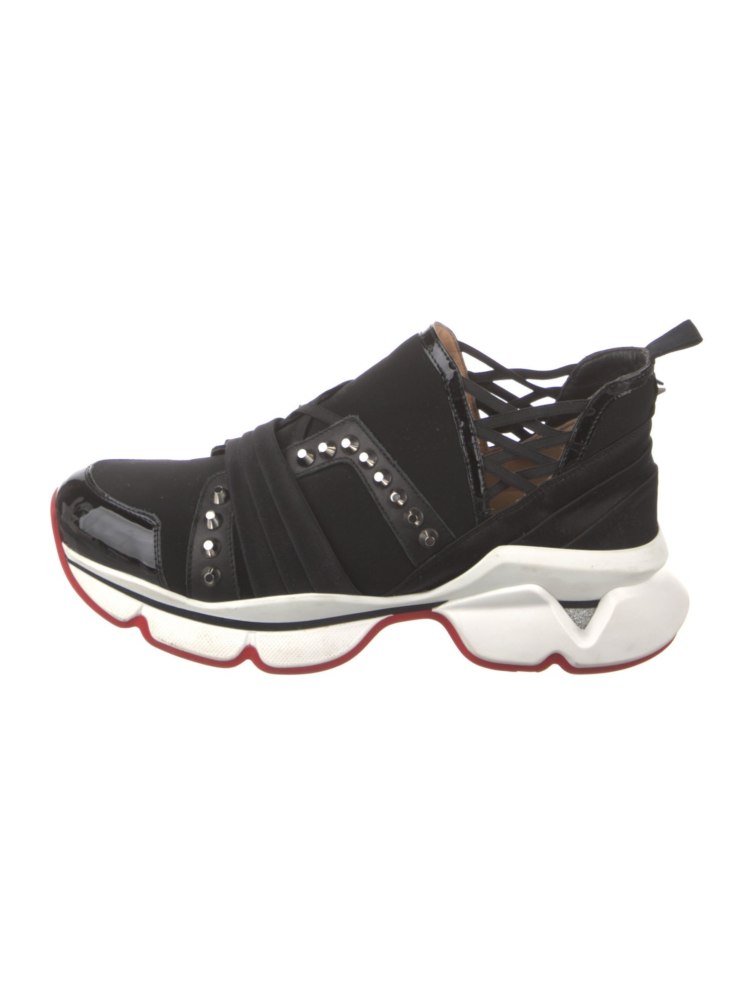 Christian Louboutin Spike Accents Leather Sneakers