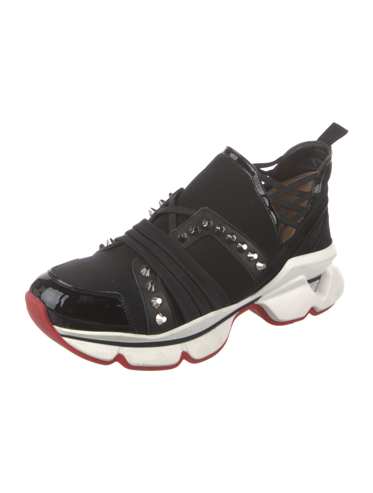Christian Louboutin Spike Accents Leather Sneakers