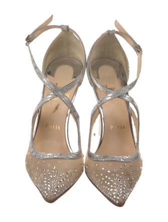 Christian Louboutin Mesh Mesh Accents T-Strap Pumps