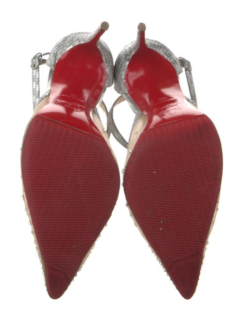 Christian Louboutin Mesh Mesh Accents T-Strap Pumps