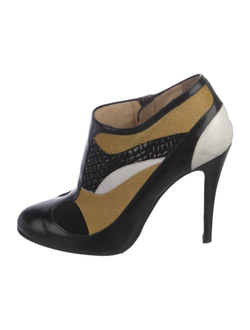 Christian Louboutin Ponyhair Colorblock Pattern T-Strap Pumps