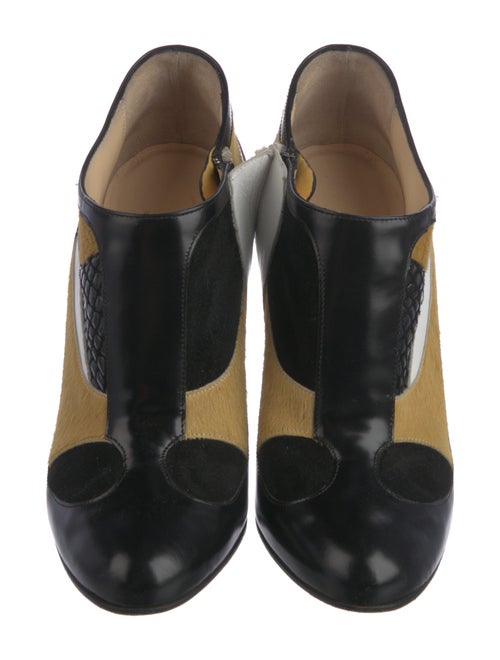 Christian Louboutin Ponyhair Colorblock Pattern T-Strap Pumps