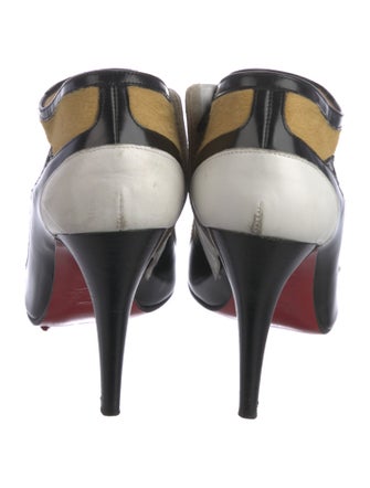 Christian Louboutin Ponyhair Colorblock Pattern T-Strap Pumps
