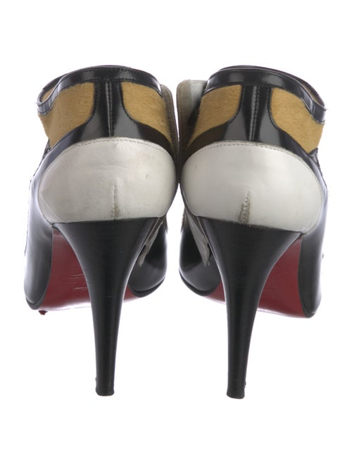 Christian Louboutin Ponyhair Colorblock Pattern T-Strap Pumps