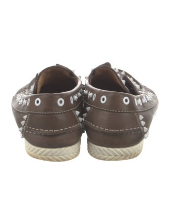 Christian Louboutin Spike Accents Leather Boat Shoes