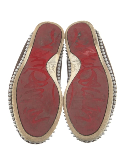 Christian Louboutin Spike Accents Leather Boat Shoes
