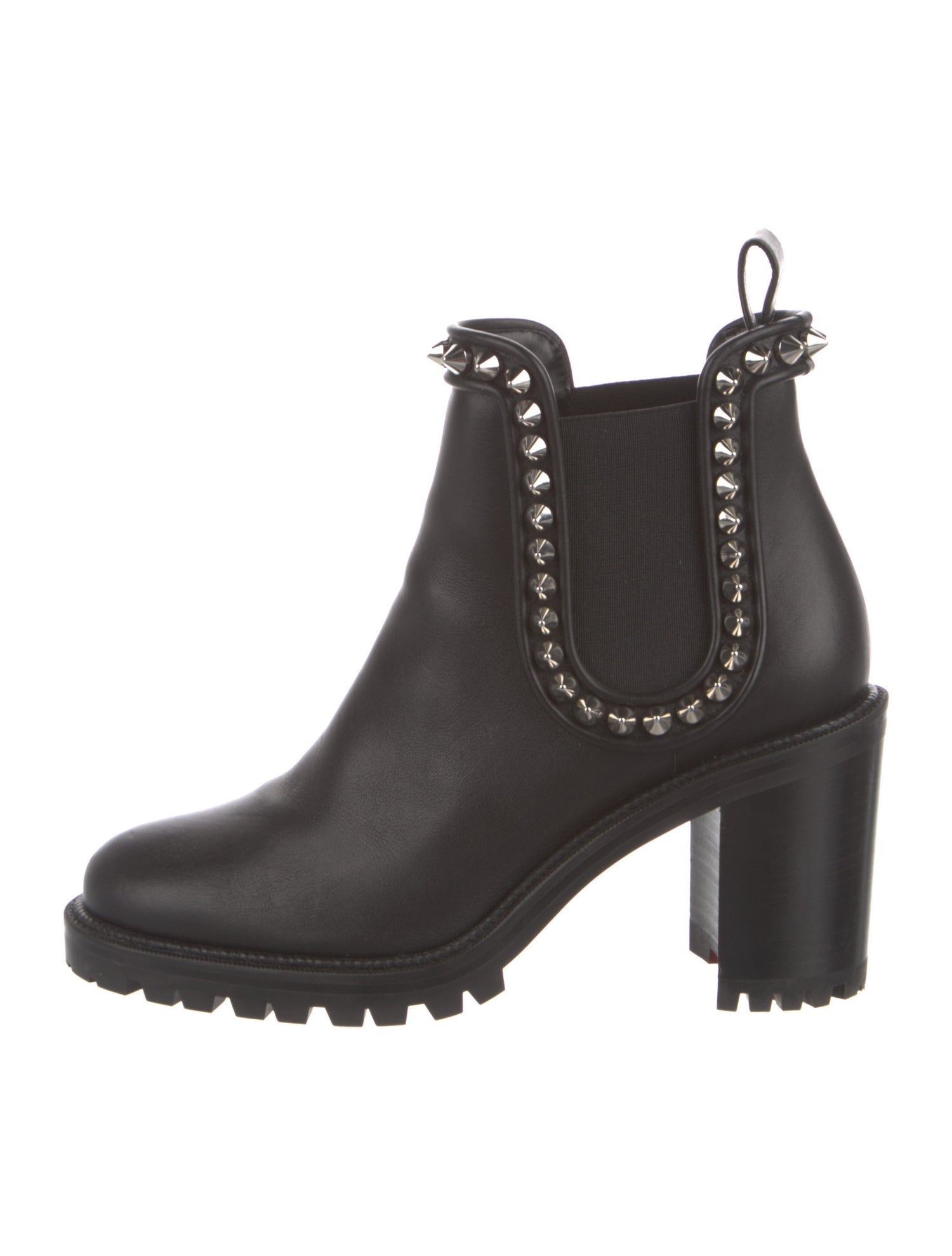 Christian Louboutin Spike Accents Leather Chelsea Boots