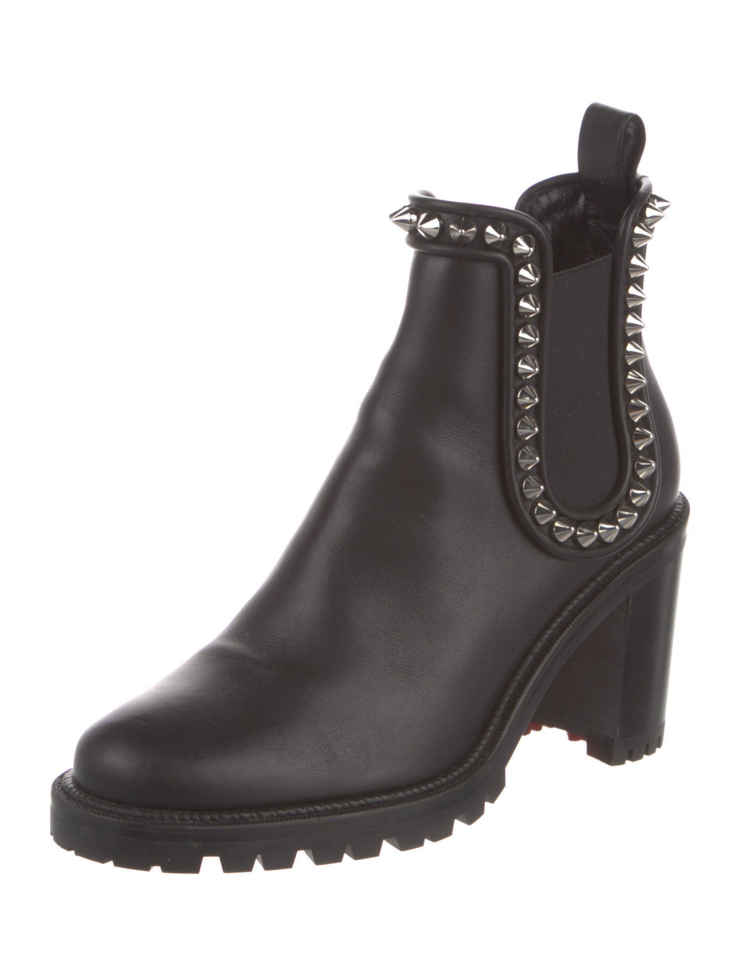Christian Louboutin Spike Accents Leather Chelsea Boots