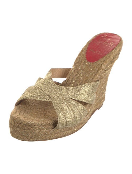 Christian Louboutin Raffia Glitter Accents Espadrilles