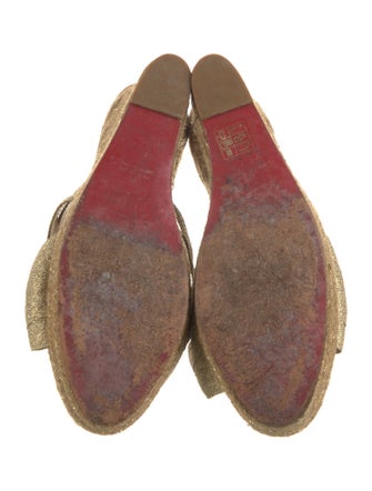 Christian Louboutin Raffia Glitter Accents Espadrilles