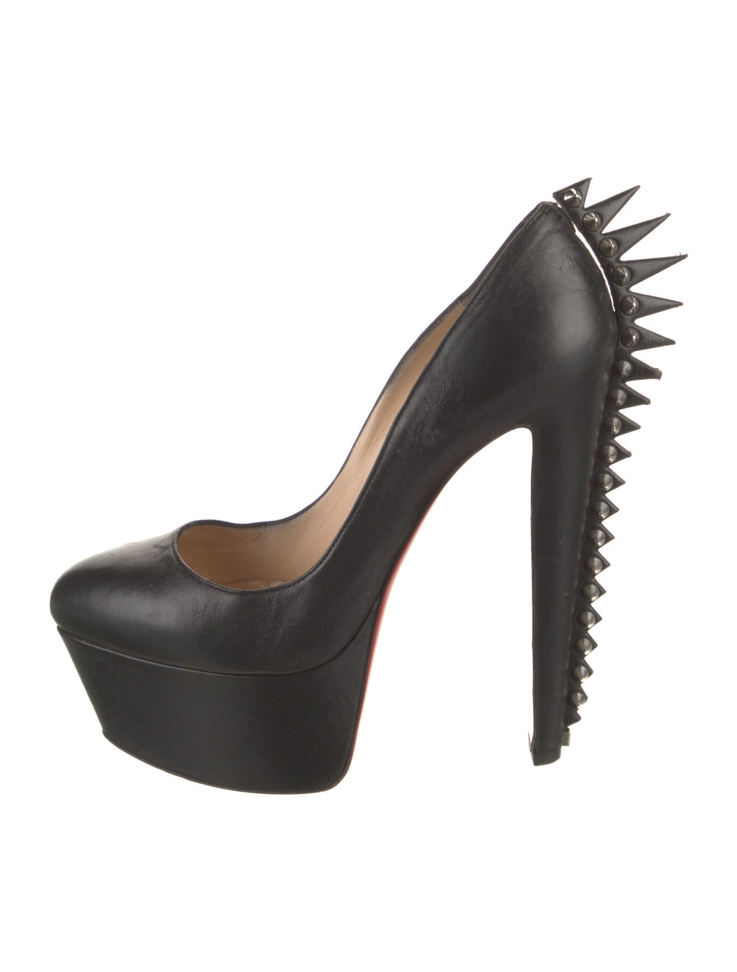 Christian Louboutin Spike Accents Leather Pumps
