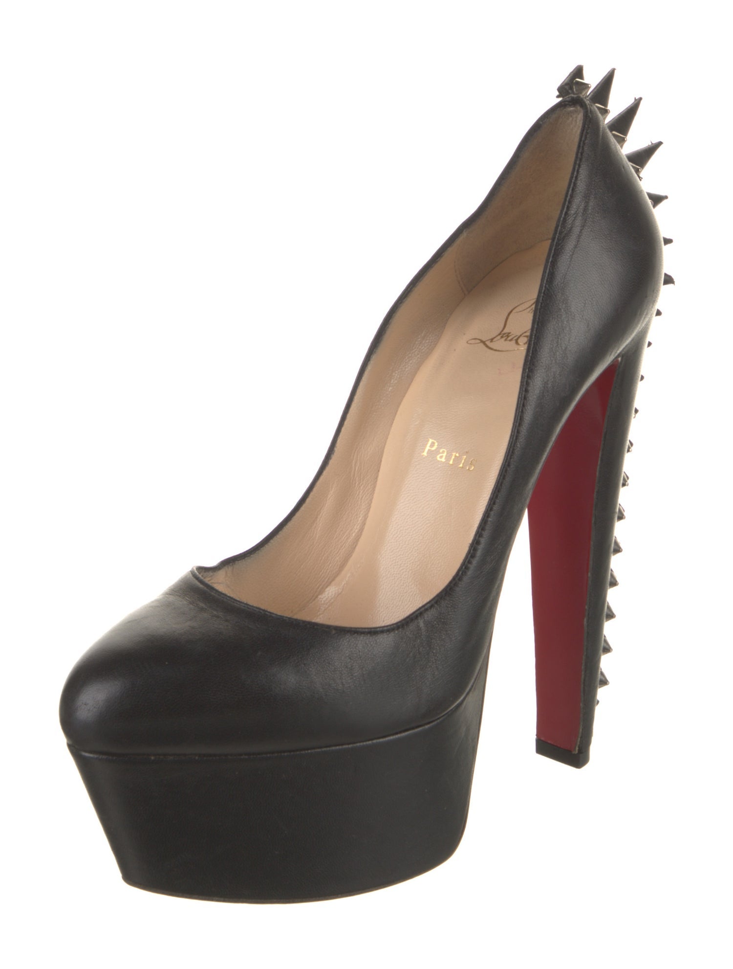 Christian Louboutin Spike Accents Leather Pumps