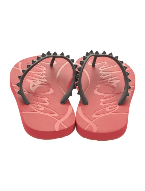 Christian Louboutin Spike Accents Rubber Flip Flops