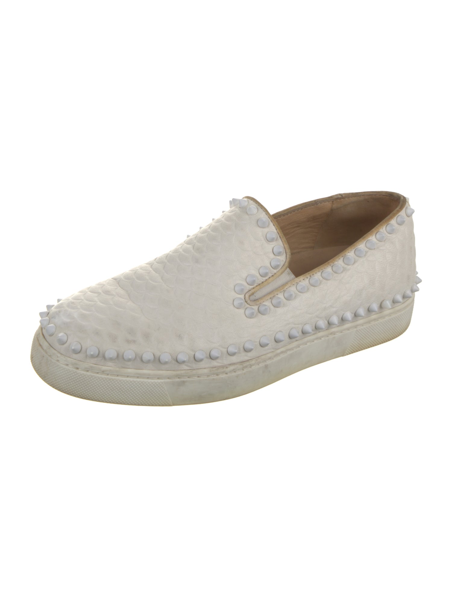 Christian Louboutin Spike Accents Leather Sneakers