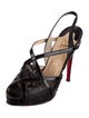 Christian Louboutin Patent Leather Patterned Slingback Pumps