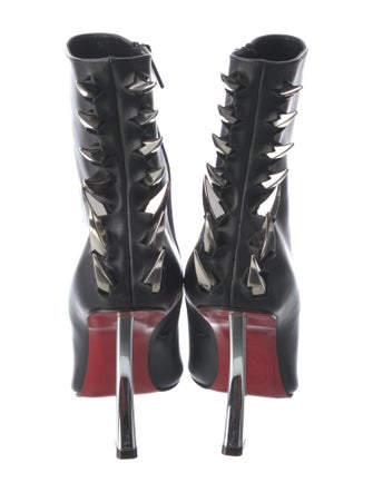 Christian Louboutin Leather Studded Accents Boots